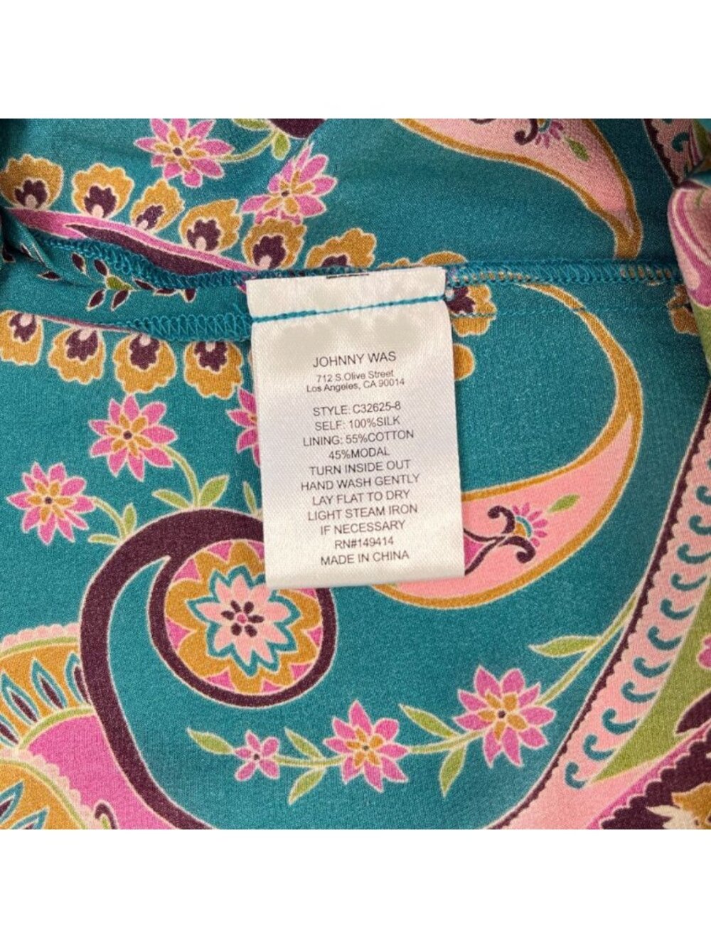 $448 NWOT JOHNNY WAS Judith Silk Floral Maxi Dress Size M - Picture 10 of 14